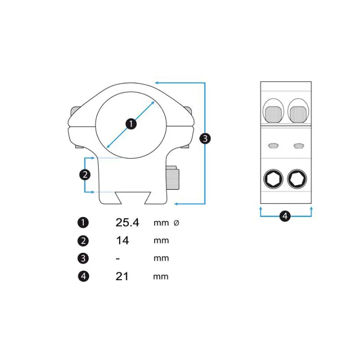 Colliers UTG Accushot 25,4 mm Medium Picatinny Aluminium