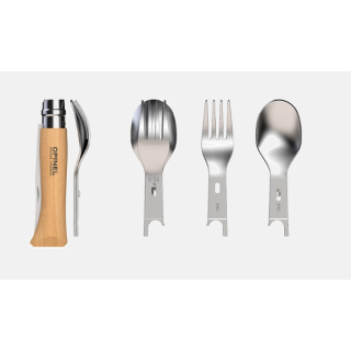 Set Opinel Picnic+ complet Couteau N°08, fourchette et cuillère Étui serviette