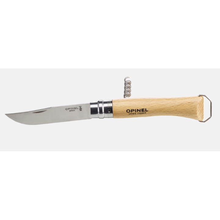 Couteau Opinel N°10 Tire-bouchon Décapsuleur 10 cm Hêtre
