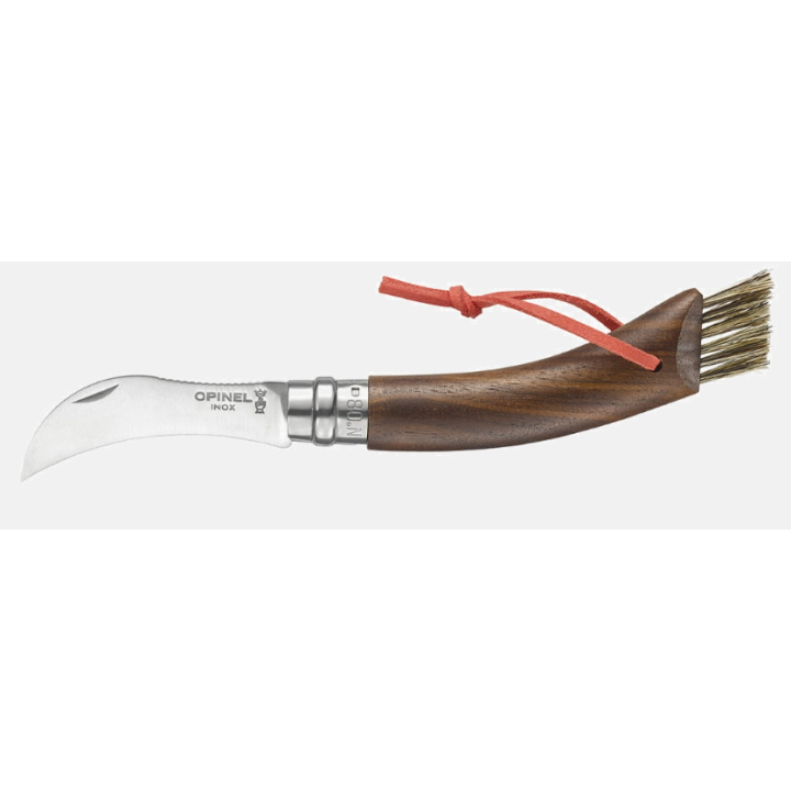 Couteau Opinel N°08 Champignon noyer noir Brosse à champignons Plumier bois