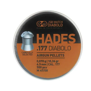 Plombs JSB Hades 4,5 mm 10,34 grains Hollow Point X500 | Armurerie MAGGI
