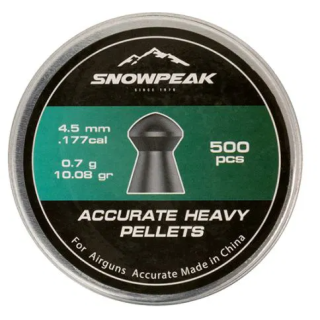 Plombs Snowpeak Accurate 4,5 mm 10,08 grains X500 | Armurerie MAGGI