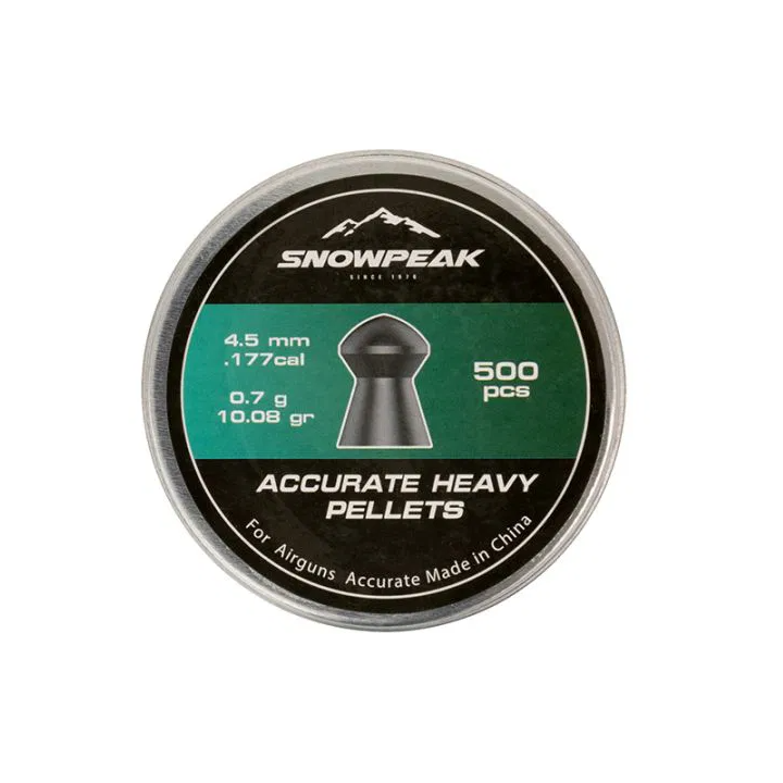 Plombs Snowpeak Accurate 4,5 mm 10,08 grains X500 | Armurerie MAGGI