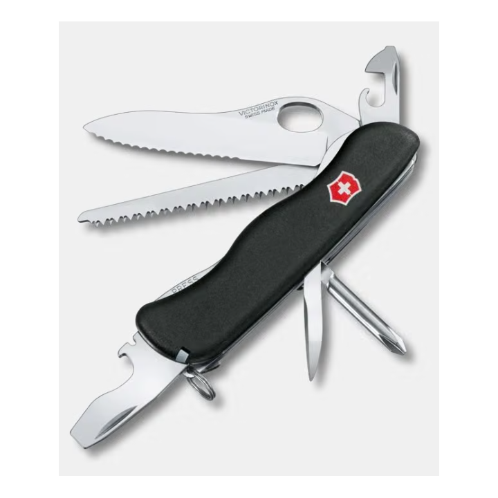 Couteau Victorinox Trailfinder MW 12 fonctions dentée Noir