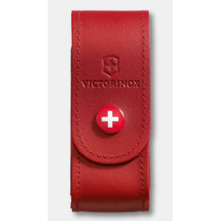 Étui-ceinture Victorinox en cuir rouge Bouton pression | Armurerie MAGGI