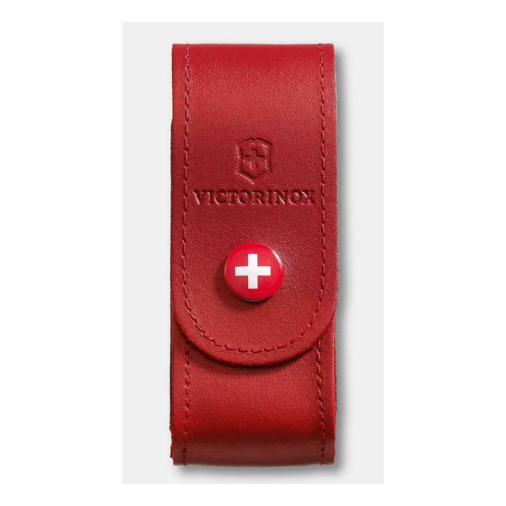 Étui-ceinture Victorinox en cuir rouge Bouton pression | Armurerie MAGGI
