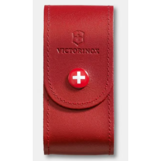 Étui-ceinture Victorinox en cuir rouge Bouton pression | Armurerie MAGGI