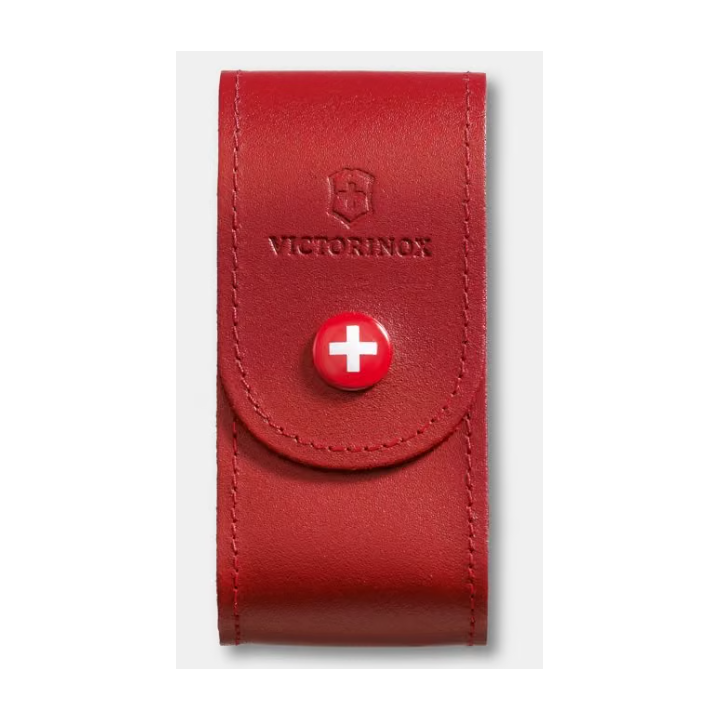 Étui-ceinture Victorinox en cuir rouge Bouton pression | Armurerie MAGGI