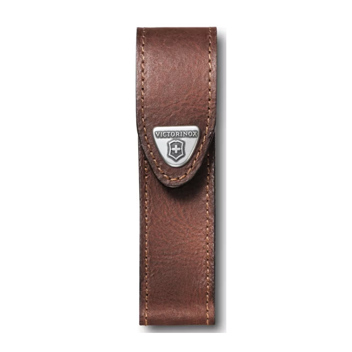 Étui-ceinture Victorinox en cuir brun Fermeture scratch