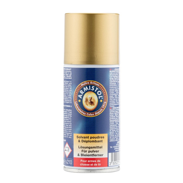 Aérosol Armistol solvant poudres et déplombant Nettoyant canon 200 ml