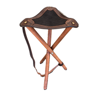 Tabouret pliant 3 pieds Assise cuir Hauteur 70 cm | Armurerie MAGGI