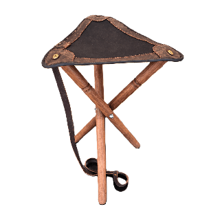 Tabouret pliant 3 pieds Assise cuir Hauteur 58 cm | Armurerie MAGGI
