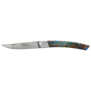 Couteau Le Thiers 1 pièce Chevalerias Cannelle Turquoise 110 mm